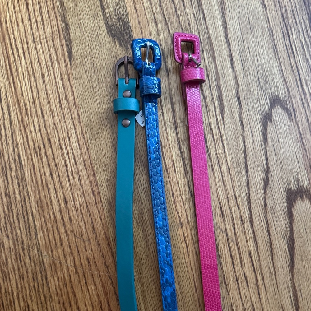 Set of Three Colorful Skinny Belts